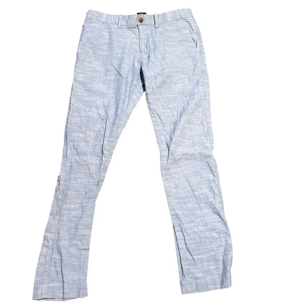 J.Crew Flex Slim Chinos, Light Blue Slub Texture, Men's Size 31x30
